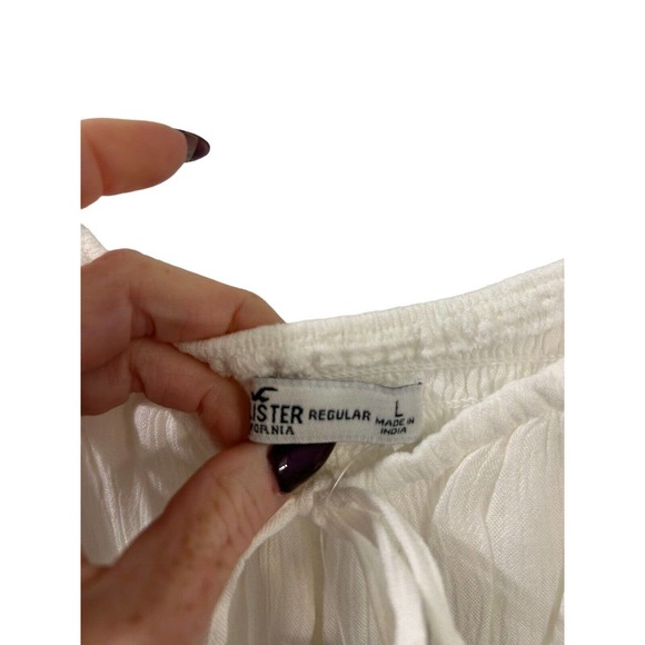 (Sold)HOLLISTER White LONG-SLEEVE CHANNELED BUILT-IN SHORTS DRESS Large NWT - Picture 8 of 14